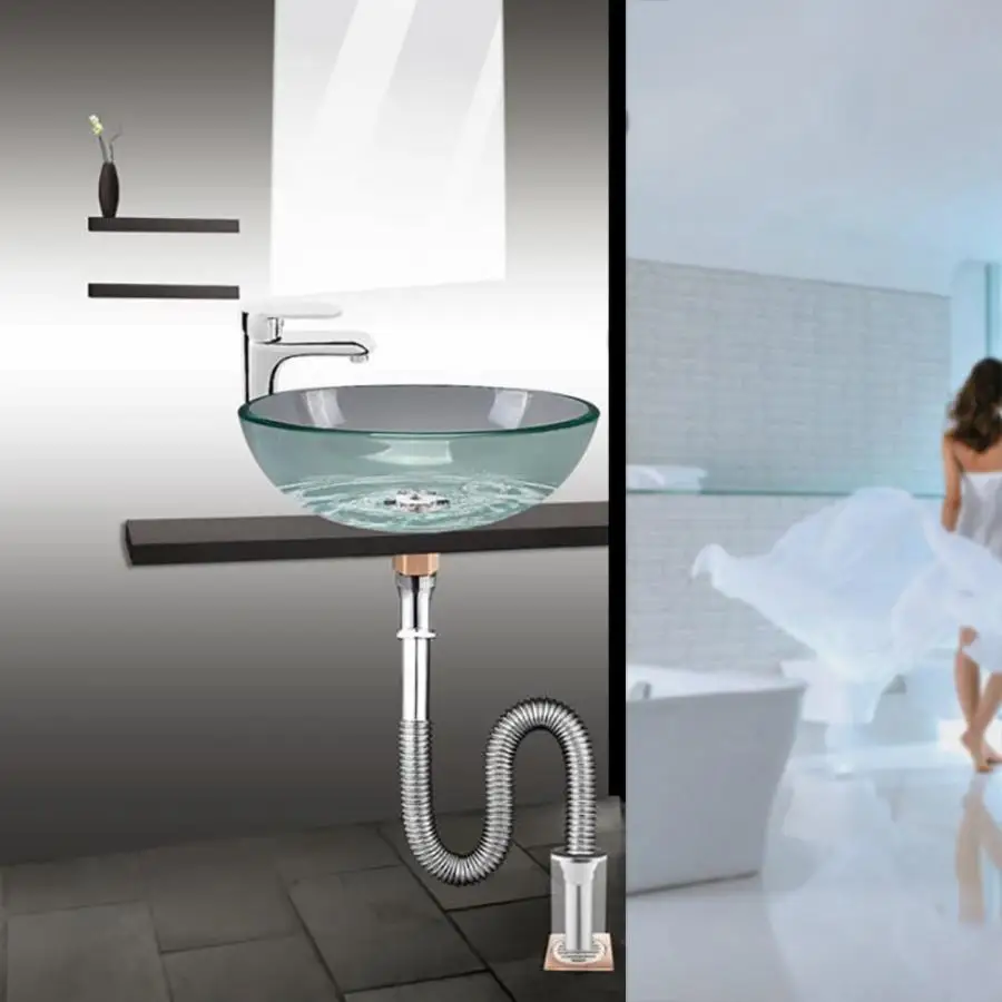 

flexible Stainless Steel Bathroom Basin Water Drain Pipe Drainage Hose Tube Sensor line protection tube