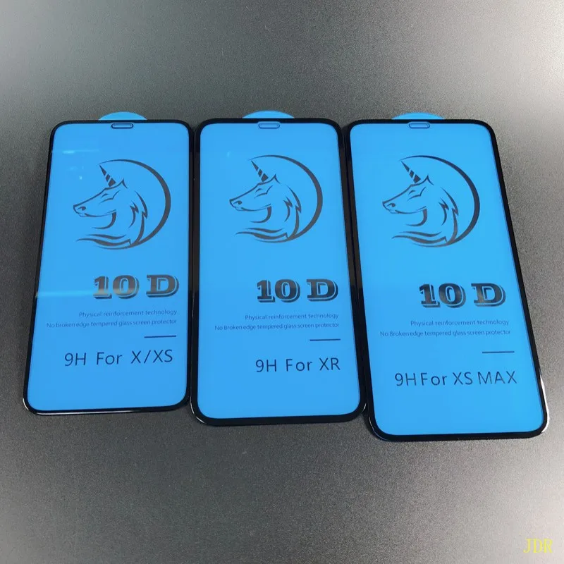 Шт. 500 шт. для iPhone 10D закаленное стекло на X 7 8 6 Plus 6s XR защита экрана полное покрытие