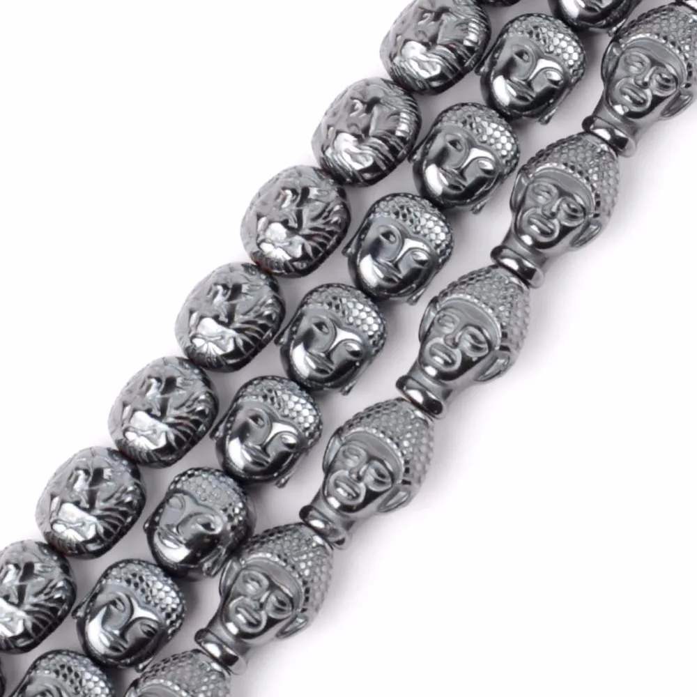 

Wholesale 20pcs/lot Buddha Lion Charm Beads Natural Stones Black Hematite Beads For Jewelry Making Diy Handicraft Accessories