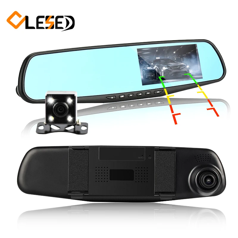dual lens car camera rearview mirror auto dvrs cars dvr full hd 1080p night vision parking video