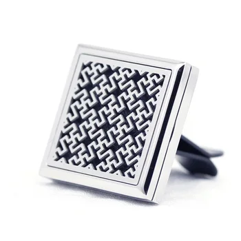 

2018 New Design 30mm Stainless Steel square design car aromatherapy essential oil diffuser vent clip