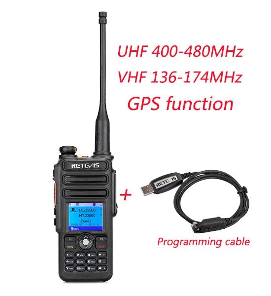 Retevis RT82 gps двухдиапазонный DMR радио цифровая рация DCDM TDMA IP67 Водонепроницаемый Hf трансивер Ham Радио Comunicador - Цвет: GPS UHF VHF