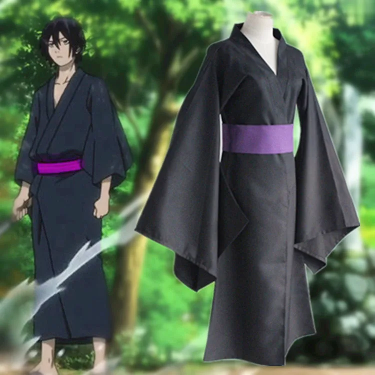 

Noragami Yato Black Kimono Cosplay Costume Men Summer Yukata Party Costumes