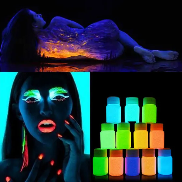 New 9 Colors Neon Fluorescent Body Paint Grow In The Dark Face Painting  Luminous Acrylic Paints Art For Halloween Body Painted - Body Paint -  AliExpress