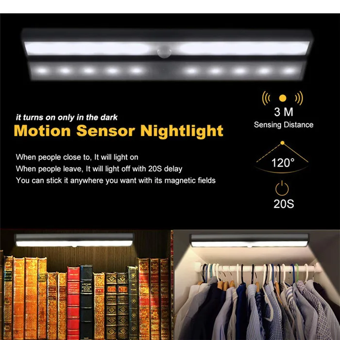 10 LED Under Cabinet Light Motion Sensor Light 13