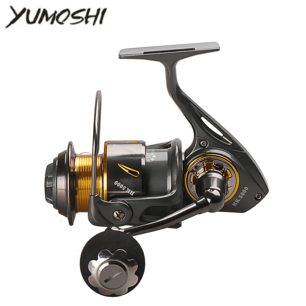 

Yumoshi Full Metal Fishing Spinning Reel RK 5000-9000 13+1BB Carretilha Saltwater Spinning Fishing Reel Molinete De Pesca
