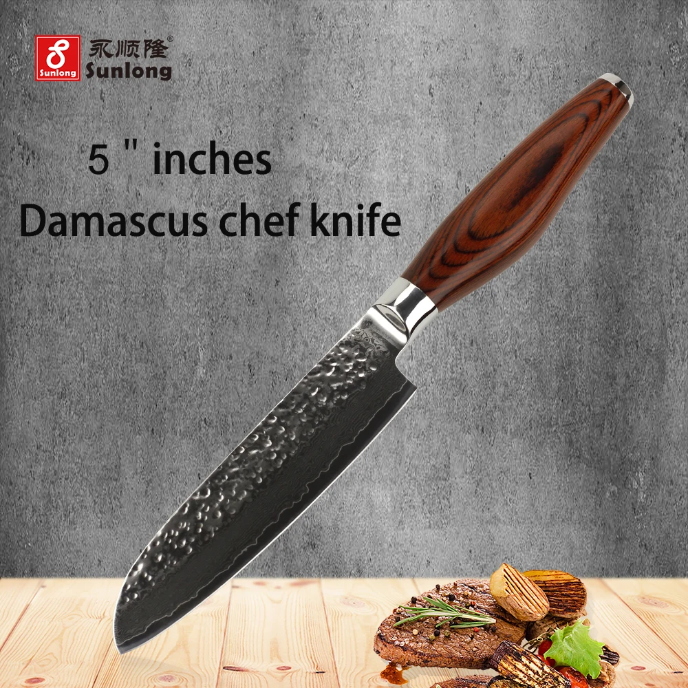 Damascus steel tools Japanese vegetable knife advanced color wood