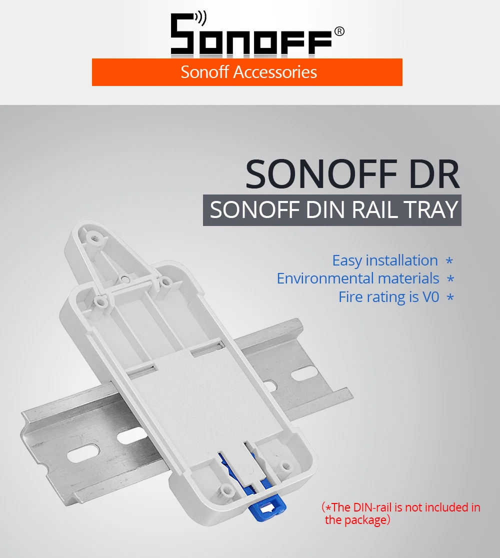 SONOFF для Basic/RF/Pow/TH10/16/Dual Wi-Fi Смарт-переключатель DR DIN лоток рейка Чехол Держатель Монтируется регулируемая крышка коробки для дома Alexa