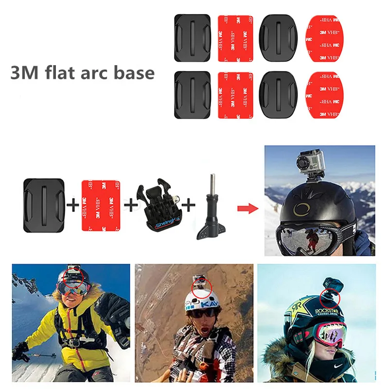 16pcsSet Tempered protective film Battery storage box case lens cover cap Flat arc base Kits For DJI Osmo Action Sports Camera  (5)