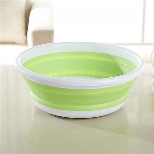 1 шт складной умывальник открытый контейнер для еды Силиконовый Умывальник Ванная комната Кухня Мойка аксессуары портативный удобный для хранения - Цвет: Green