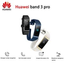 huawei Band 3 Pro gps смарт-браслет металлический Amoled 0,95 'Полноцветный Сенсорный экран Датчик сердечного ритма датчик сна Браслет