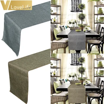 

Table Runner Burlap Natural Jute Imitated Linen Rustic Decor Wedding Table Decoration Accessories Khaki Gray Party Tablecloth