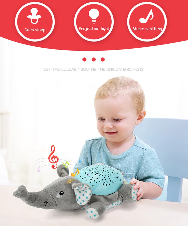 Brinquedos do Bebê para Crianças Dormir com Luz Winco Design Bonito Night Light Estrelas Projetor Colorida Luminosa Música Animais Lâmpada Led 7 Brinquedos que acendem