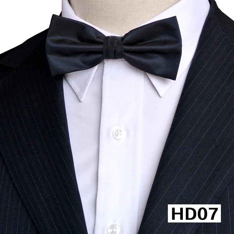 Solid Black Navy Blue Gray Grey White Red Tuxedo Mens Bow Tie Pre-tied 100% Silk Adjustable For Men Free Shipping Wholesale
