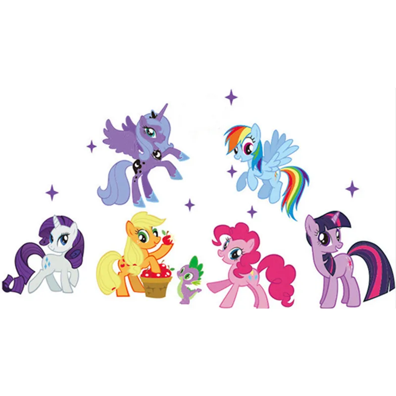 

Cute Pony anime wall decals My Little Horse 3d vinyl stickers kids bedroom girls room decoration marvel poster cartoon wallpaper