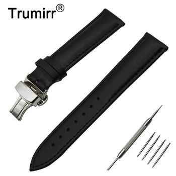 

24mm Calf Genuine Leather Watch Band for Sony Smartwatch 2 SW2 Butterfly Buckle Watchband Strap Wrist Belt Bracelet Black Brown