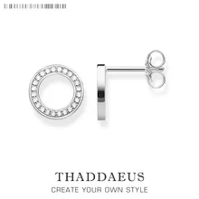 Круглые CZ проложить серьги-гвоздики, гламурные украшения в стиле Thomas Модные Качественные украшения для Для женщин, Ts подарок в 925 пробы серебро, Супер предложения