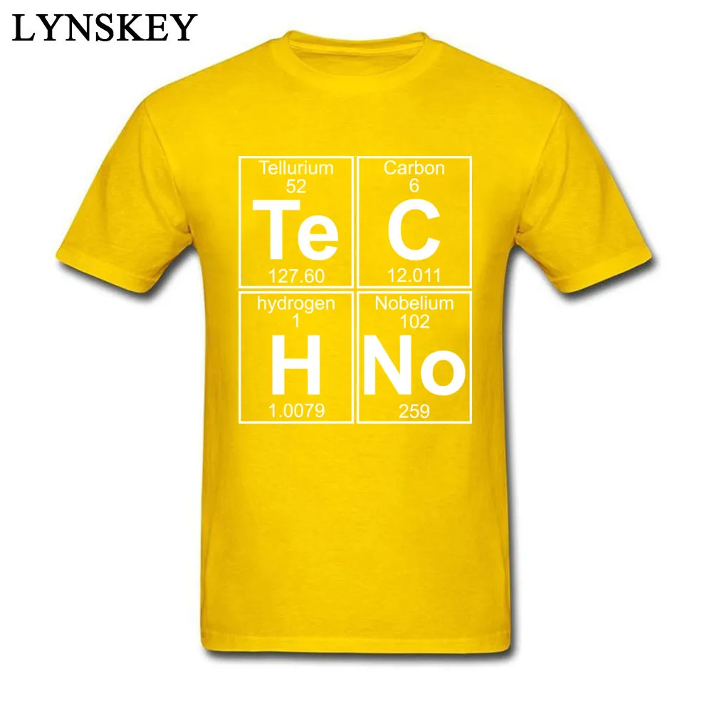 T-Shirt Short Sleeve Casual High Quality Te-C-H-No (techno) O Neck 100% Cotton Mens Summer/Autumn Tops Shirts Casual Tee Shirts Te-C-H-No (techno) yellow