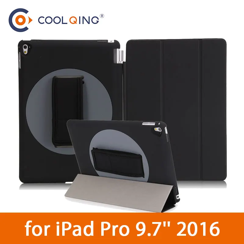 

Rotatable Tablets Case For iPad Pro 9.7 2016 Handle Protect Cover Tri-folded Smart Adjustable Belt Tablet Case For iPad Pro Case