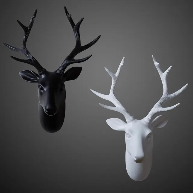 Nordic Style Series Of Black White Deer Hanging Animal Head Mural Nordic Style Series Of Black White Deer Hanging Animal Head Mural Wall Role Ofing Act