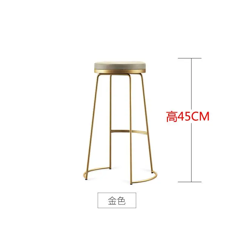 New Nordic Bar Stool Modern Minimalist Bar Stool Wrought Iron Front Desk High Stool Tea Shop Plug In Electric Wind Chair - Цвет: High45cm1