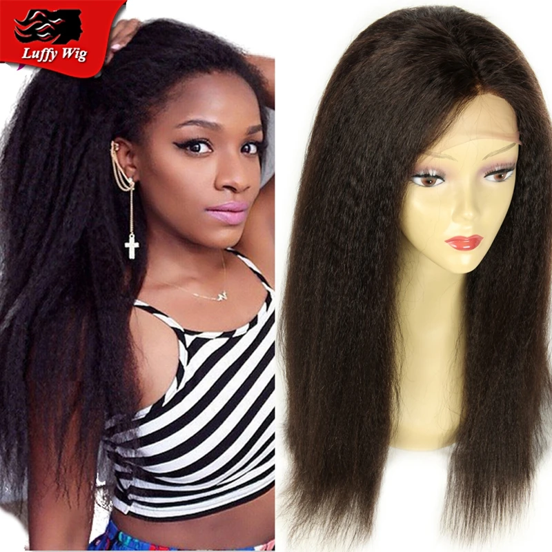 

7A Lace Front Brazilian Italian Yaki Straight Human Hair Wigs Cheap 10"-28" Glueless Free Part Full Lace Wigs For Black Women