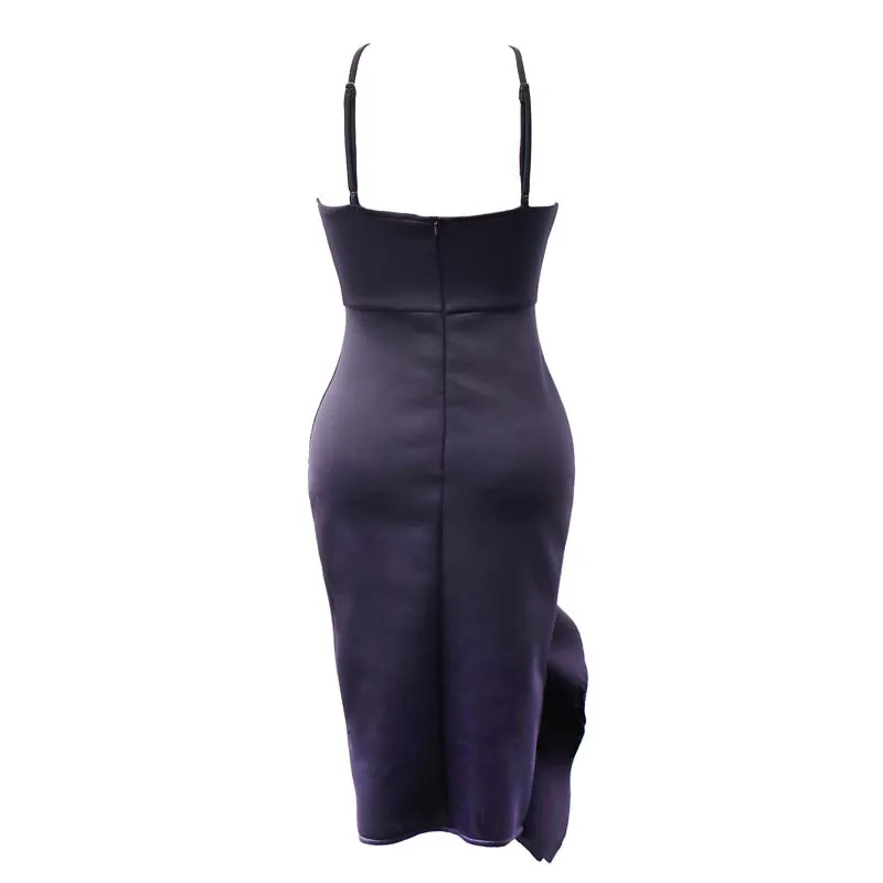 Африканская Одежда сексуальное однотонное черное гофрированное платье сумка бедра без рукавов открытая спина ночной клуб размера плюс S-XXL