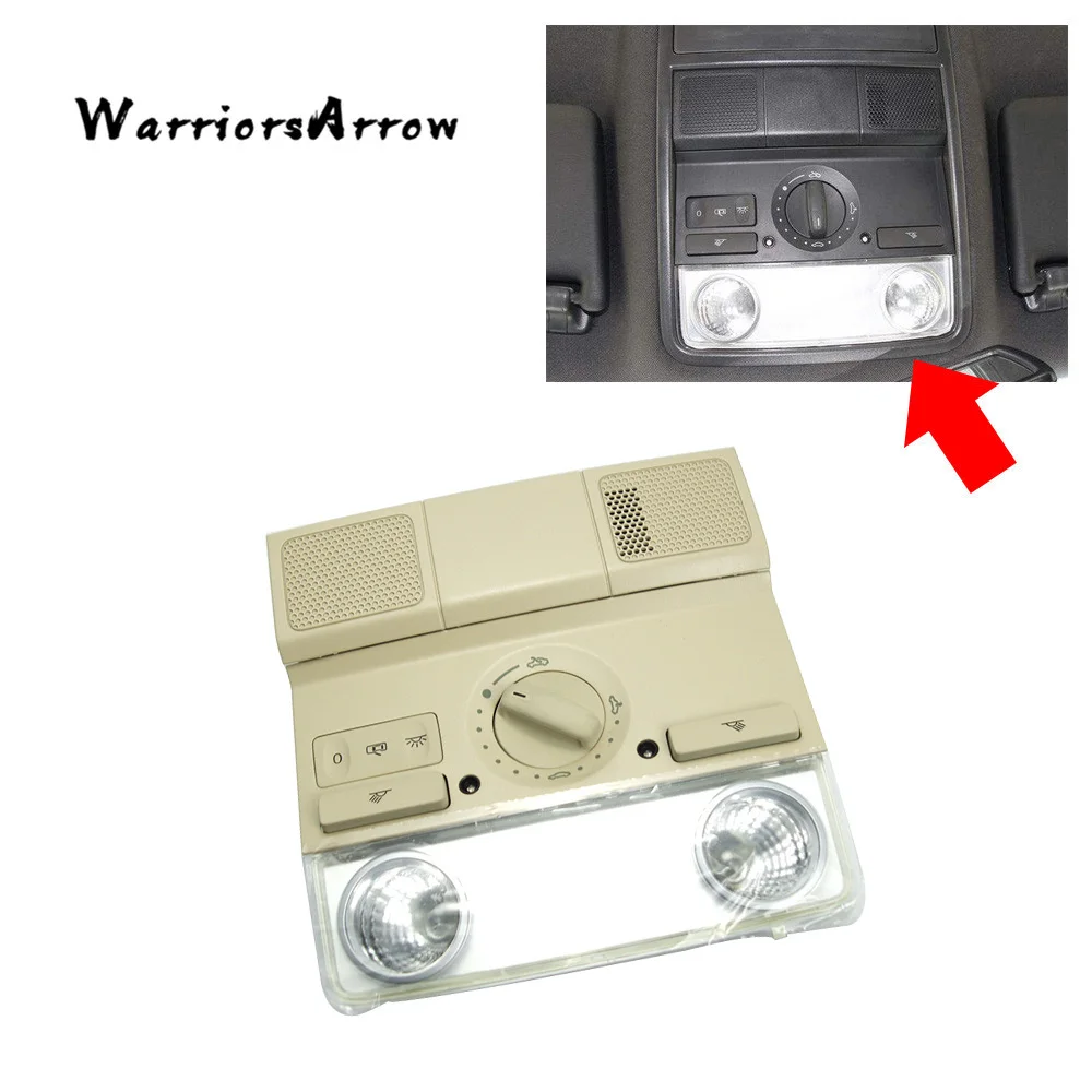 

WarriorsArrow Light Beige Dome Light Reading Lamp Sunroof Switch For VW Golf Jetta 5 6 Passat B6 Tiguan 1KD947105A 1K0947105P
