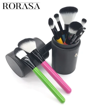 

10 pcs Colored Makeup Brusher Set Foundation Blending Eyeshadow Contour Concealer Blush Cosmetic makeup brush with makkup bucket
