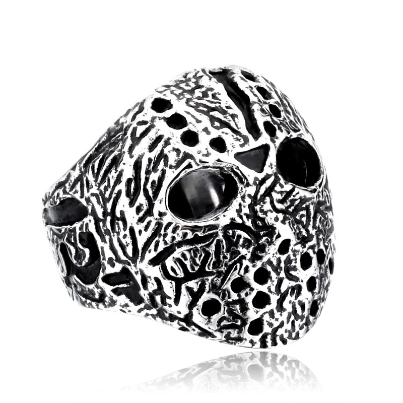 DoreenBeads Vintage Jason Mask Ring Men Stainless Steel Punk Jewelry
