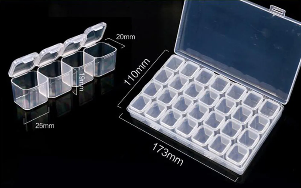 28 Grid 5D Diamond Painting Accessories Storage Box Diamond Embroidery Tools Bottle Rhinestone Cross Stitch mosaic Storage kit1