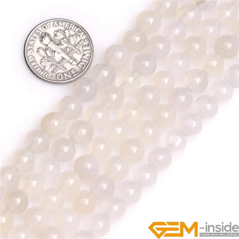 

6mm Round White Agates Beads Natural Stone Beads DIY Loose Beads For Jewelry Making Beads Strand 15"Wholesale