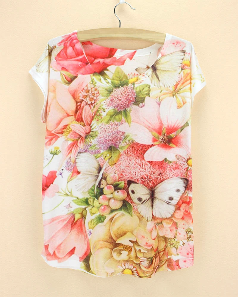 Женская летняя футболка с цветочным принтом оптовая цена|fashion tshirt|tshirt designtshirt fashion