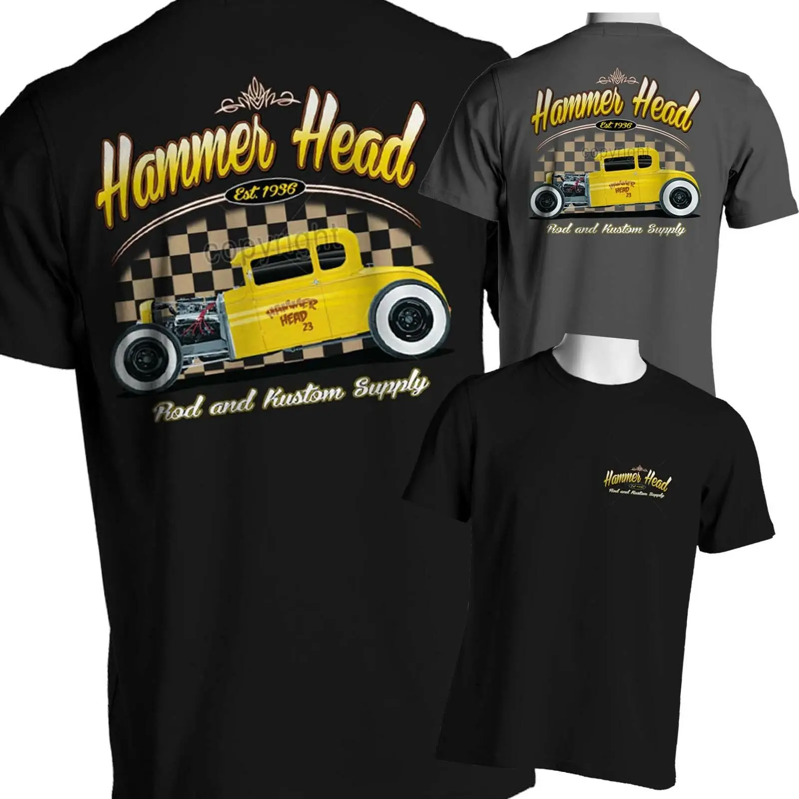 

Hot Rod T Shirt American Graffiti Retro Rat Rod Whitewalls Double Side Unisex Tees
