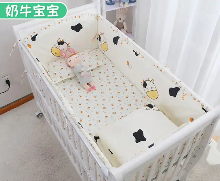 Discount 6pcs Cow Baby Crib Bedding Set On Sale Cot Bedding Set