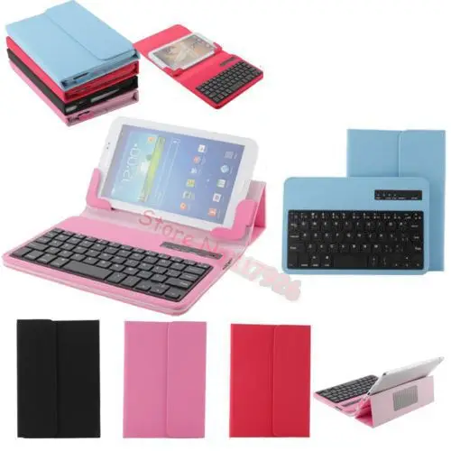 Красочные Съемный Беспроводной Bluetooth ABS пластиковая клавиатура с из искусственной кожи чехол-подставка для Samsung Galaxy Tab 3 7,0 T210 P3200
