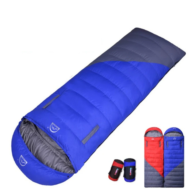 Hot Product  Stitchable Lovers Sleeping Bag Camping Envelope 1000G Adult Winter Sleeping Bag Outdoor Travel Wate