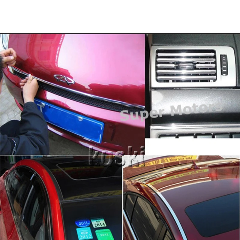 Автомобильная хромированная декоративная наклейка 6 8 10 15 20 22 25 30 мм для Infiniti Q50 FX35