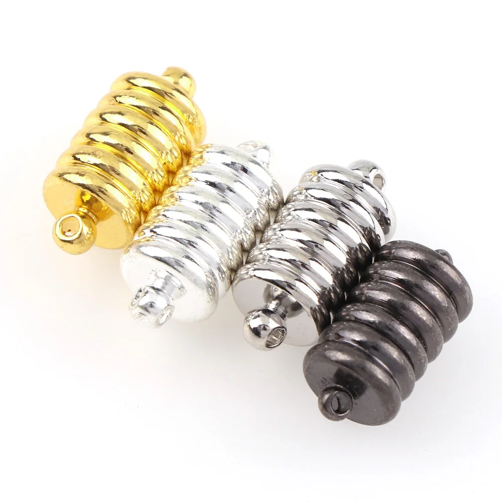 

5pcs 8x17mm 4Colors Screw Thread Buckle Clasps Magnetic Clasps Leather Cord Jewelry Necklace Link Findings
