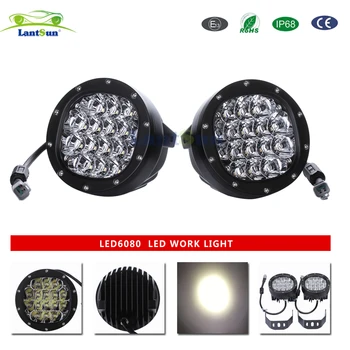 

1Pair 5 Inch Round Led Driving Light 80W 8000LM Front Bumper Grille Guards Spotlights auto products Lantsun