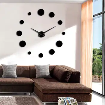 

Mirror DIY Large Wall Clock Simple Modern Design Frameless Giant Wall Watch Wall Sticker Creative Living Room Decoration