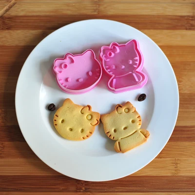 2 шт./компл. рисунок «Hello Kitty» форма для торта, печенья Резак Fondant(сахарная) инструмент для выпечки печенья Симпатичный мультфильм Форма печенья прессформы выпечки инструменты H01