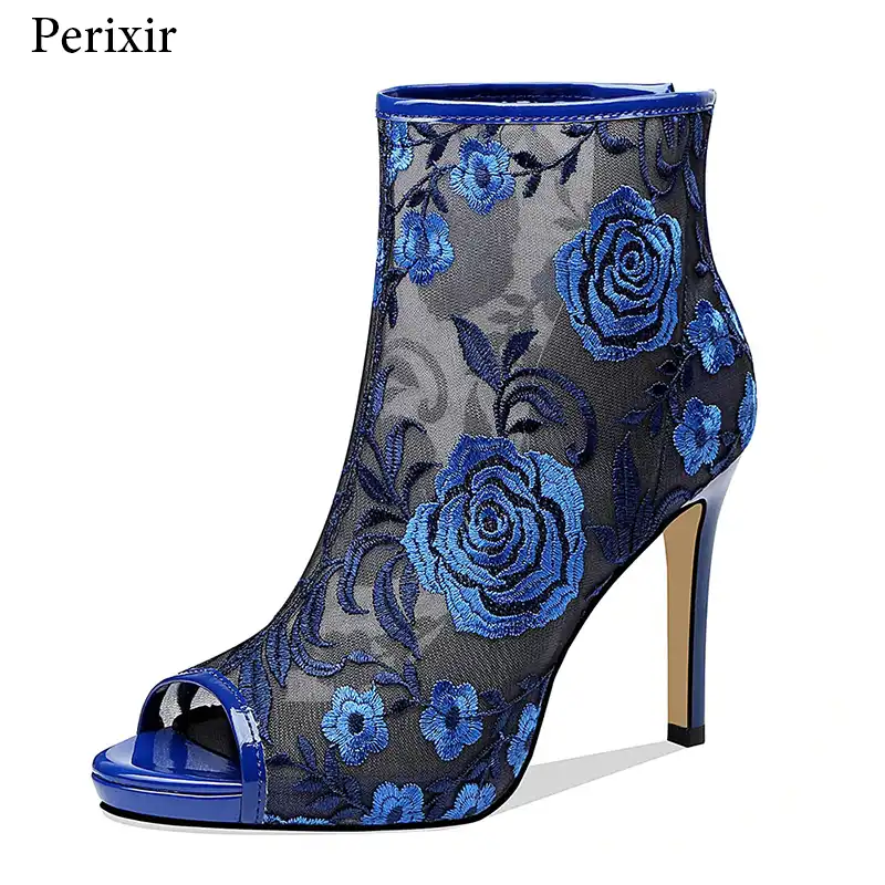 designer mesh booties