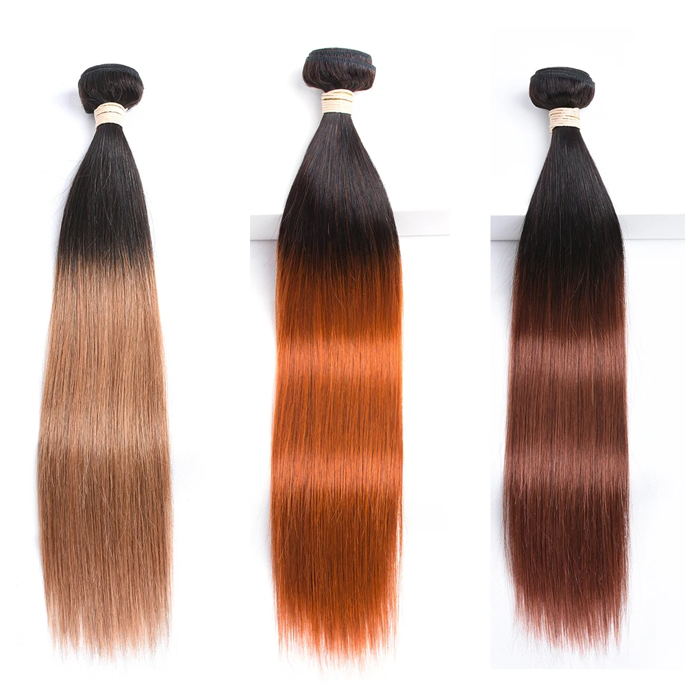 

Human Hair Bundles Straight Ombre Blonde 30# 33# Orange 350# 1 2 3 4 Brazilian Hair Weave Bundles Non Remy