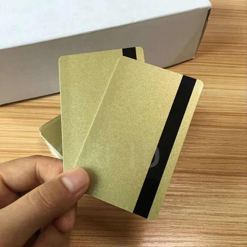ISO Hi-Co 2750/3000/4000 Oe Hi co магнитная полоса(2 дорожки) Металл золото смарт чистые карточки из ПВХ-200 шт