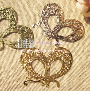 

33*42mm bronze/ silve/gold plated buttfly filigree connector for hair clip jewelry accessories/100pcs