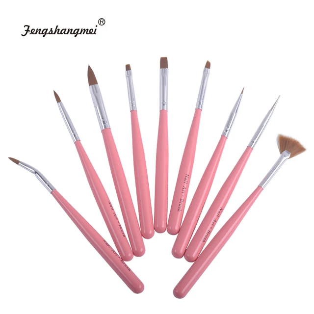 Fengshangmei 9pcs Brushes For Nail Design Artistic Nail Gel Brushes fengshangmei 9pcs Brushes for Nail Design Artistic Nail Gel Brushes - Fengshangmei 9pcs Brushes For Nail Design Artistic Nail Gel Brushes