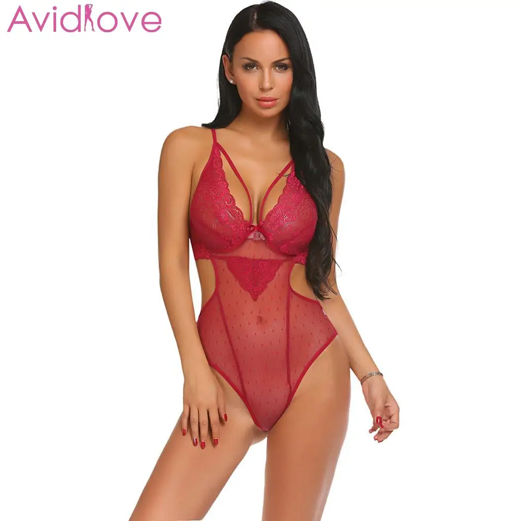 

Avidlove Women Bodystocking Bodysuit Sexy One Piece Sexy Lingerie Teddy Lace Open Crotch Babydoll Bodysuit