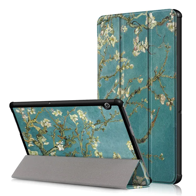 

Tempered Glass Screen Protector Film + PU Leather Cover Case for Huawei MediaPad T5 10 AGS2-W09 AGS2-L09 AGS2-L03 10.1" Tablet