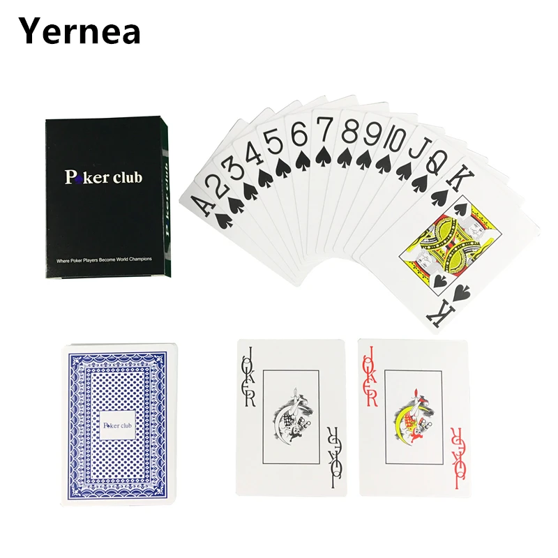 

Yernea New Hot Smooth Waterproof Baccarat Texas Hold'em Plastic Playing Cards PVC Poker Club Cards Wear-resistant 2.48*3.46 inch